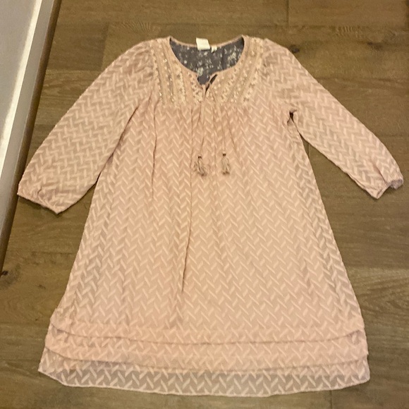 NWOT Anthropologie One September Dusty Pink Lace Embroidered Swing Dress Small s - Picture 1 of 5
